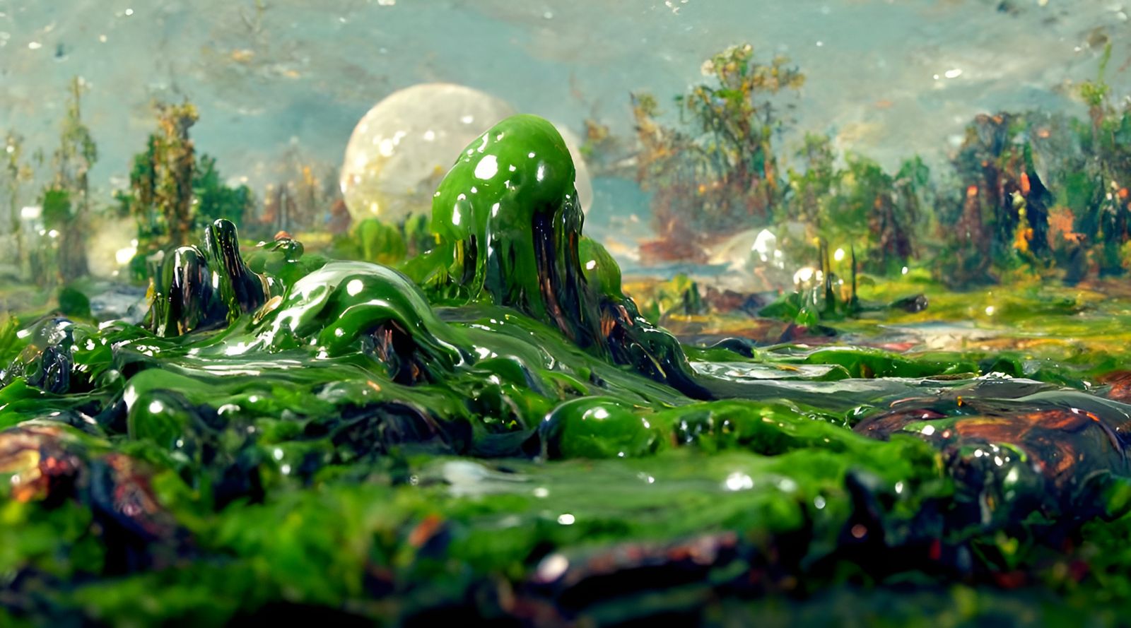 Slimy Ooze Landscape in Style of Classical Masters