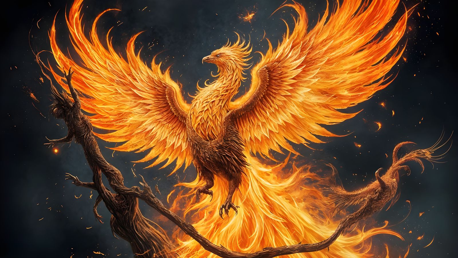 Fiery Phoenix Rising: A Digital Art Illustration
