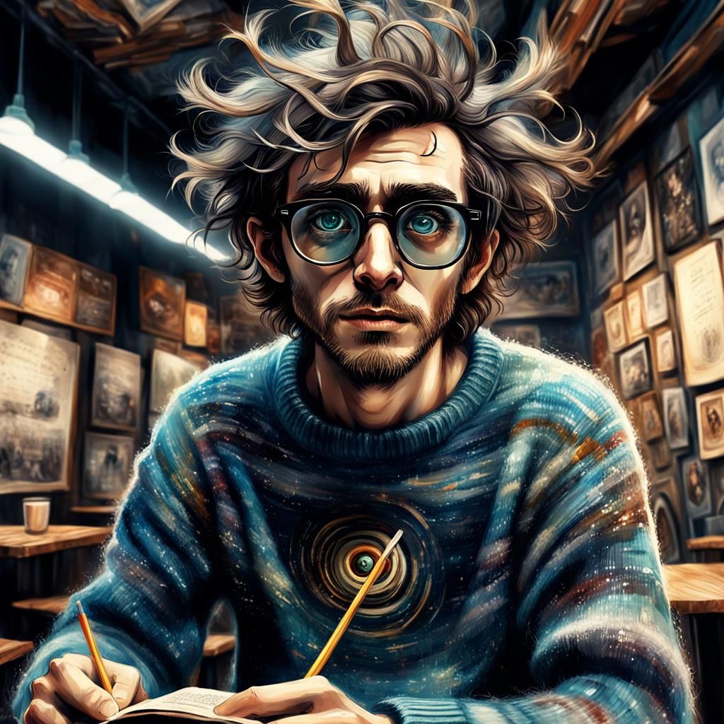 Beatnik Man In Poets Corner Basement Cafe