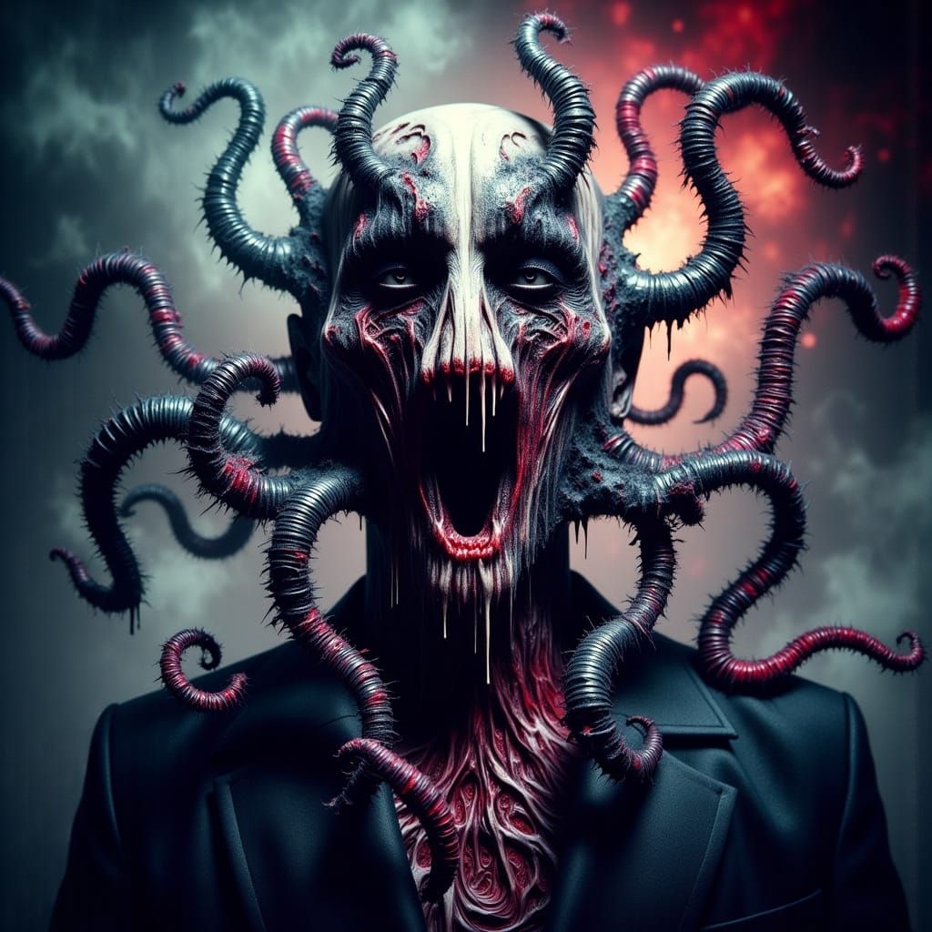 Dreamlike Biomechanical Landscape in Vibrant, Iridescent Col...