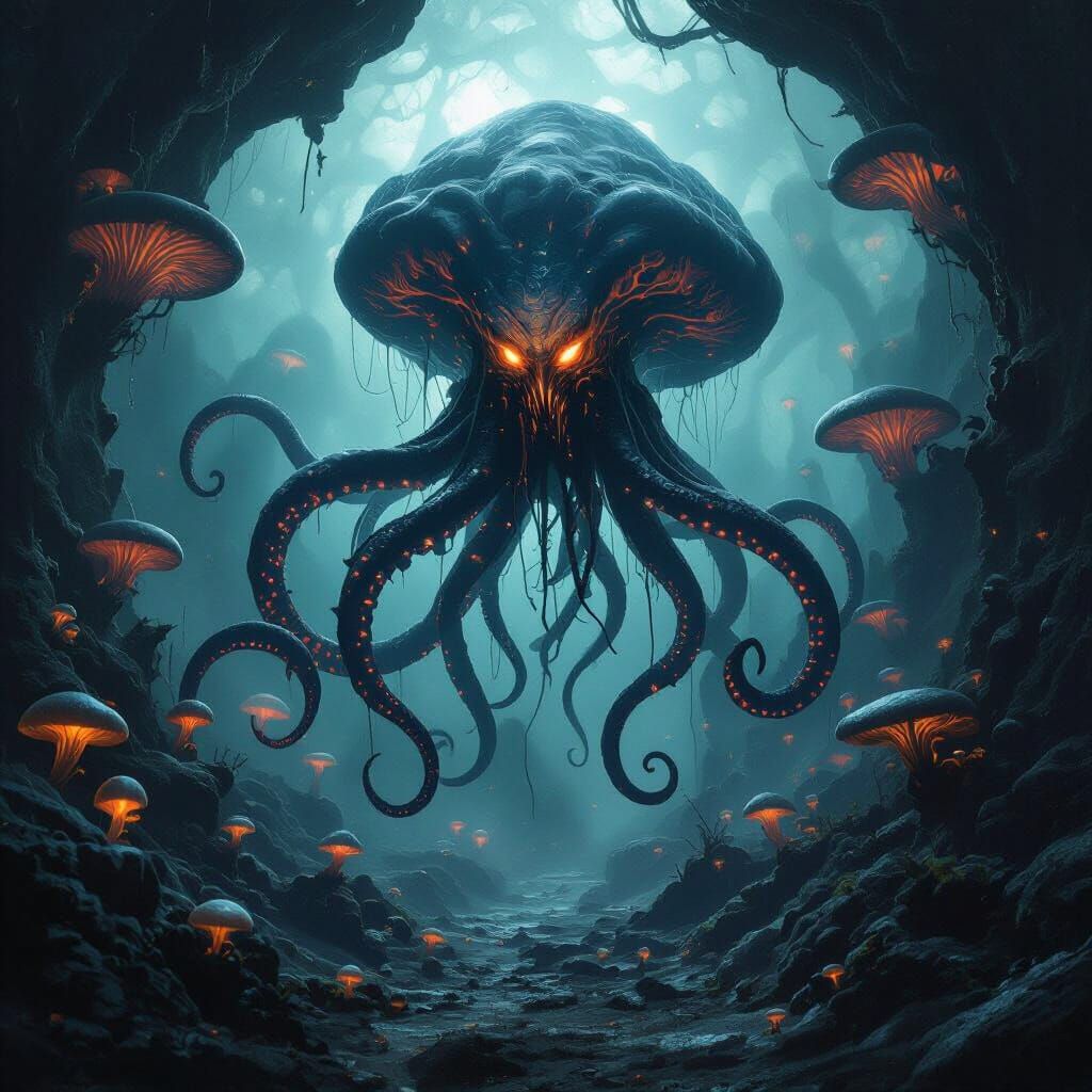 Terrifying Mindflayer Monster in Dark Fantasy Realm