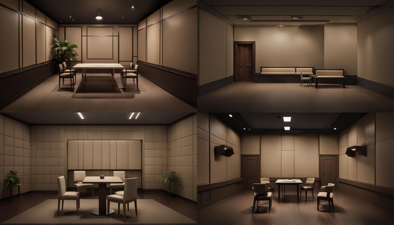 Isolated Beige Room with Minimal Furnishings