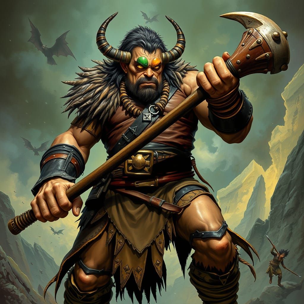 Mighty One-Eyed Cyclops in Fantasy Art Style