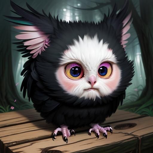 Surreal Cockatoo-Cat Hybrid in 3D Style