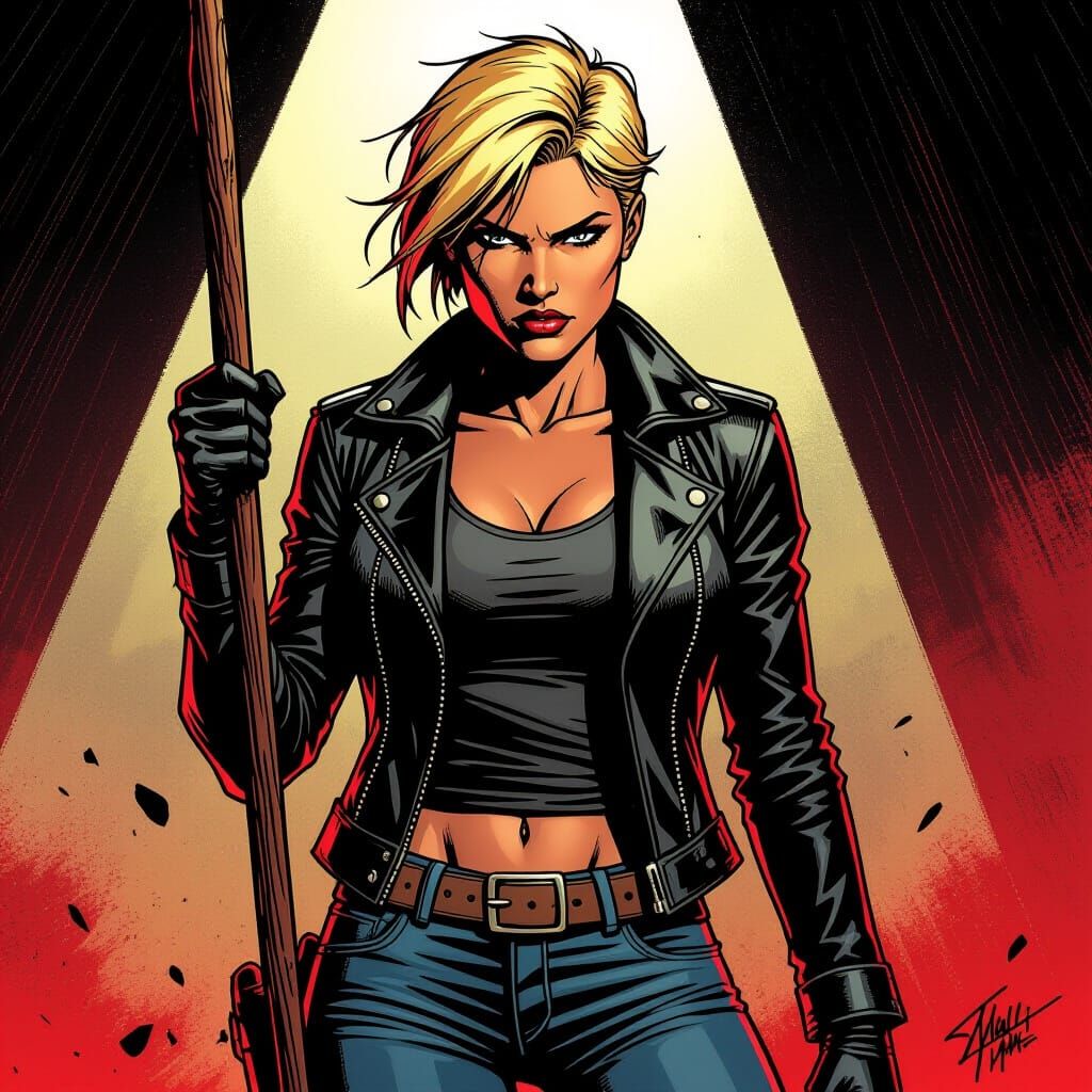 Vampire Slayer in Comic Book Style