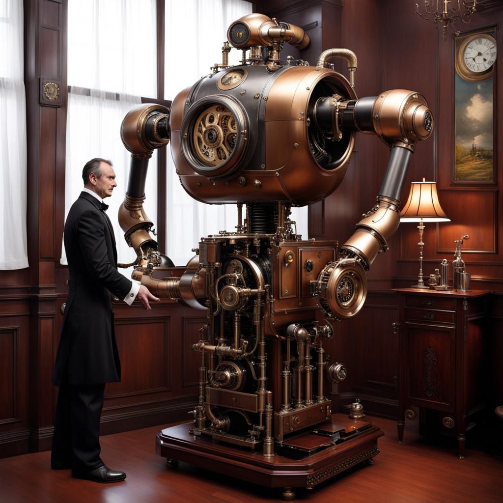 Steampunk Robotic Butler: A Vision of Victorian Automation
