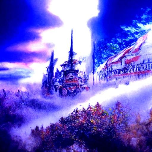 Ethereal Isekai Warrior in Misty Landscape