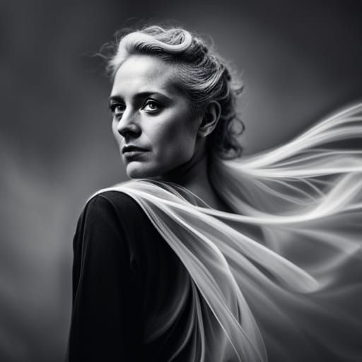 Ethereal Infrared Portrait of Winged Figure