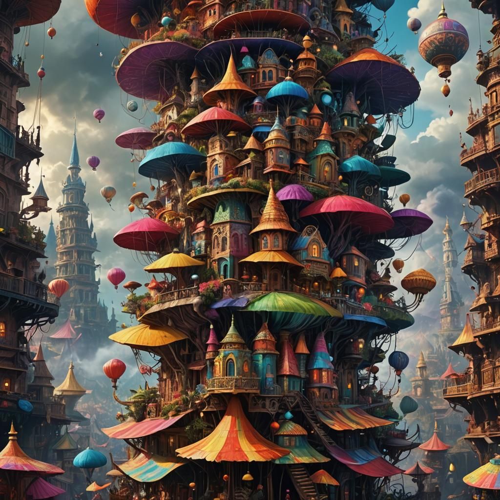 Colorful Artistic Hat in Digital Matte Painting Style