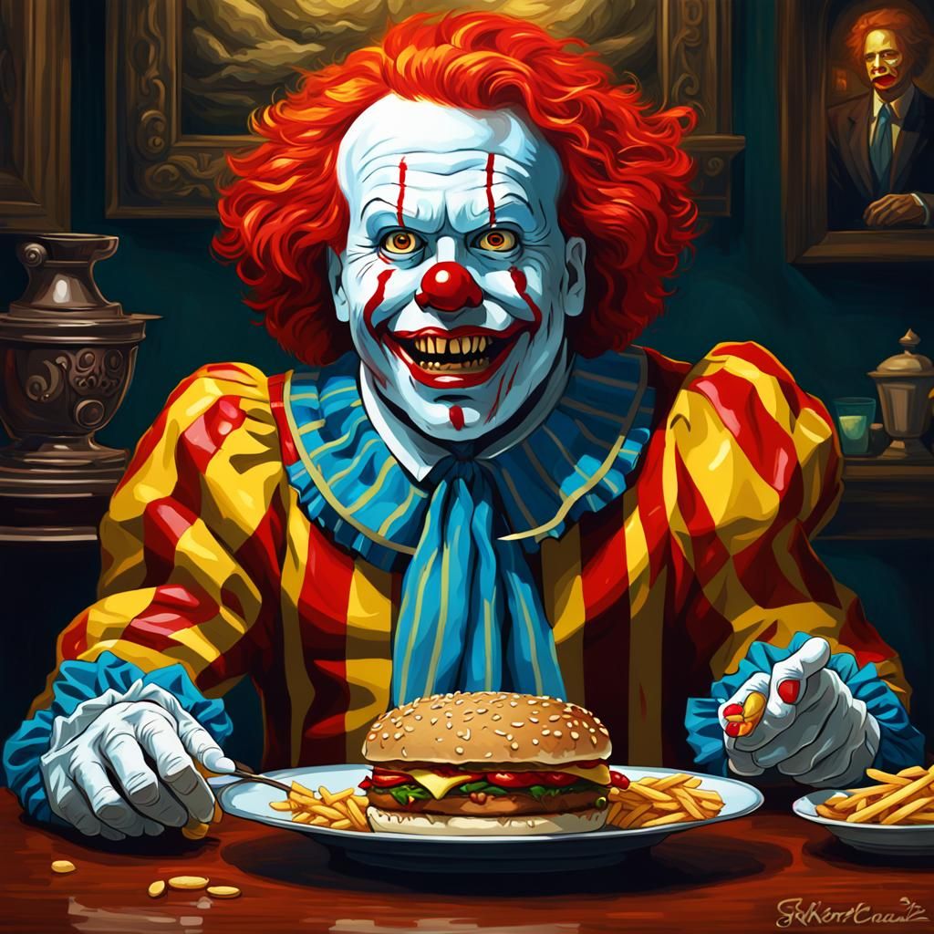 Greedy Corporate Monster in Pre-Raphaelite Style