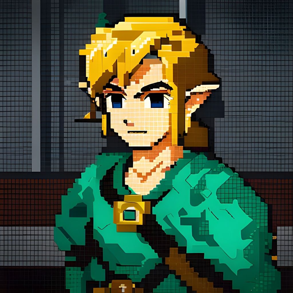 8-Bit Pixel Art of Link from Legend of Zelda