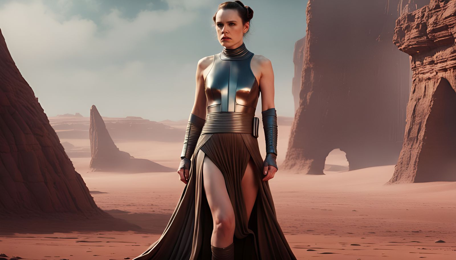 Daisy Ridley as Princess Leia: Detailed Matte Painting