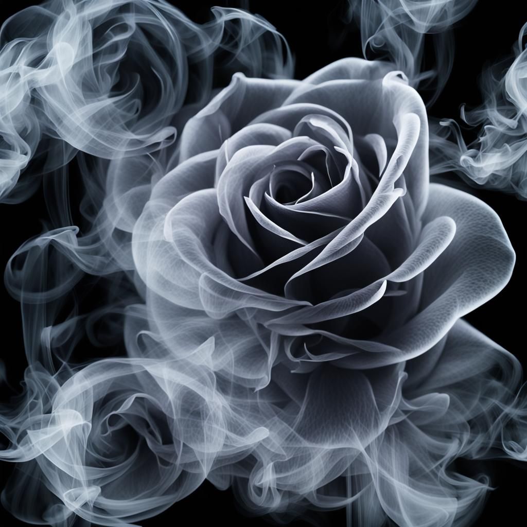 smoke in the shape of a rose