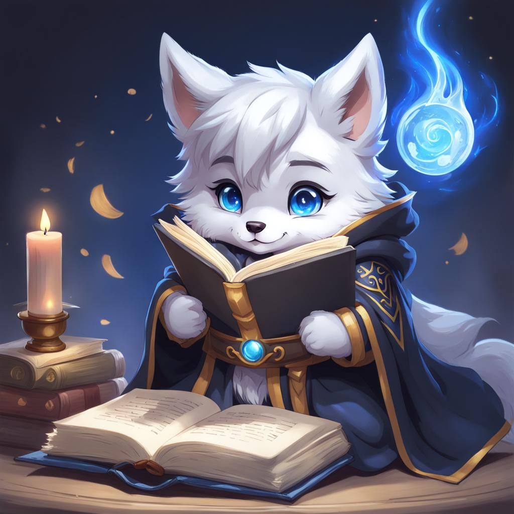 Chibi Wolf Wizard Head and Shoulders Sketch