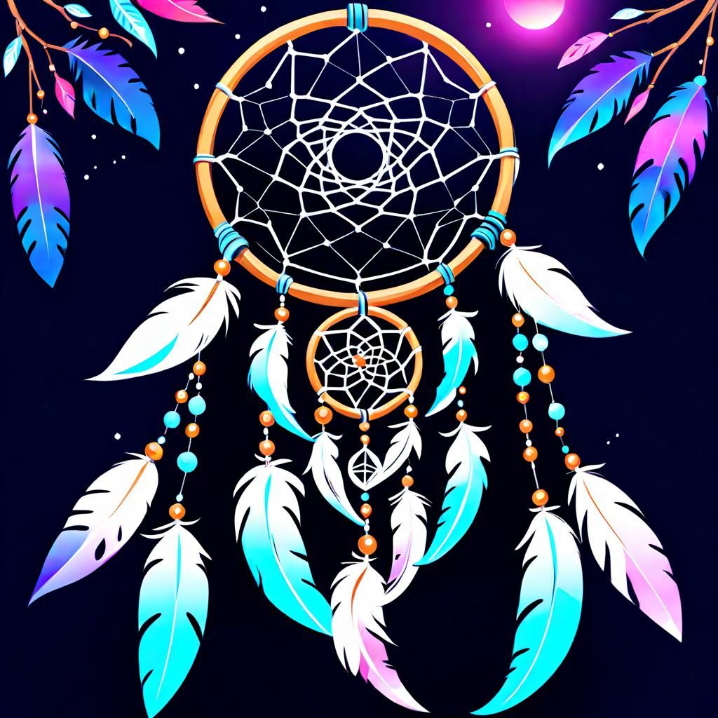 Intricate Dreamcatcher with Feather Accents