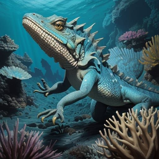 Surreal Oceanic Master of Camouflage in Fauvist Expressionis...