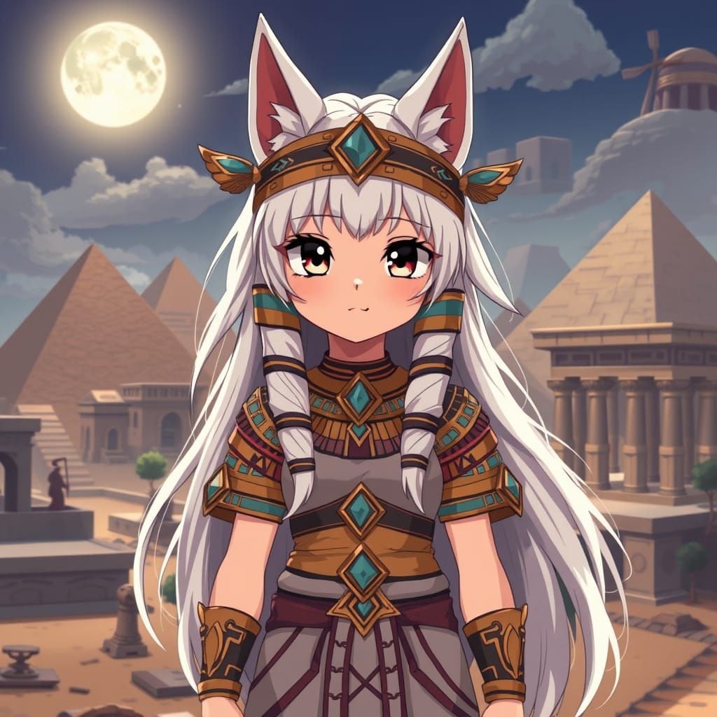 Anime Goddess Inpu in Ancient Memphis