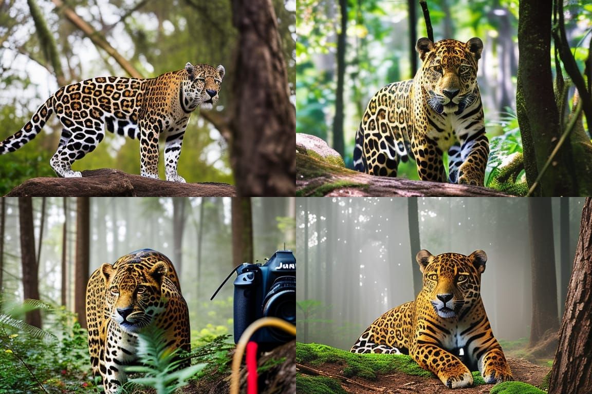 Jaguar Stares from Jungle Clearing: Professional Photography