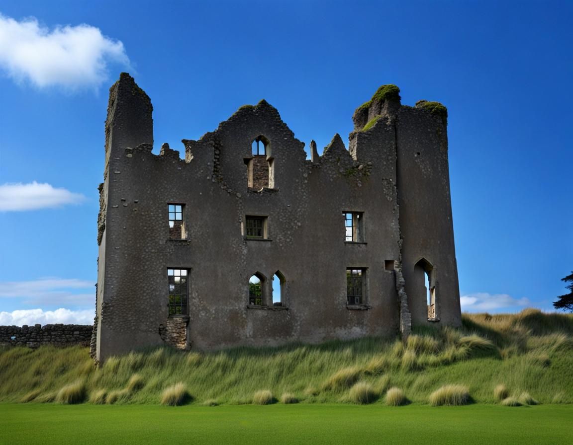 Leamaneh Castle Ruins, Ireland: Windows and Grass