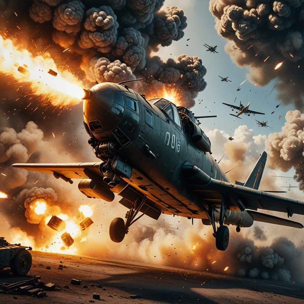 Artillery Turret Fires at Plane in Dramatic Concept Art