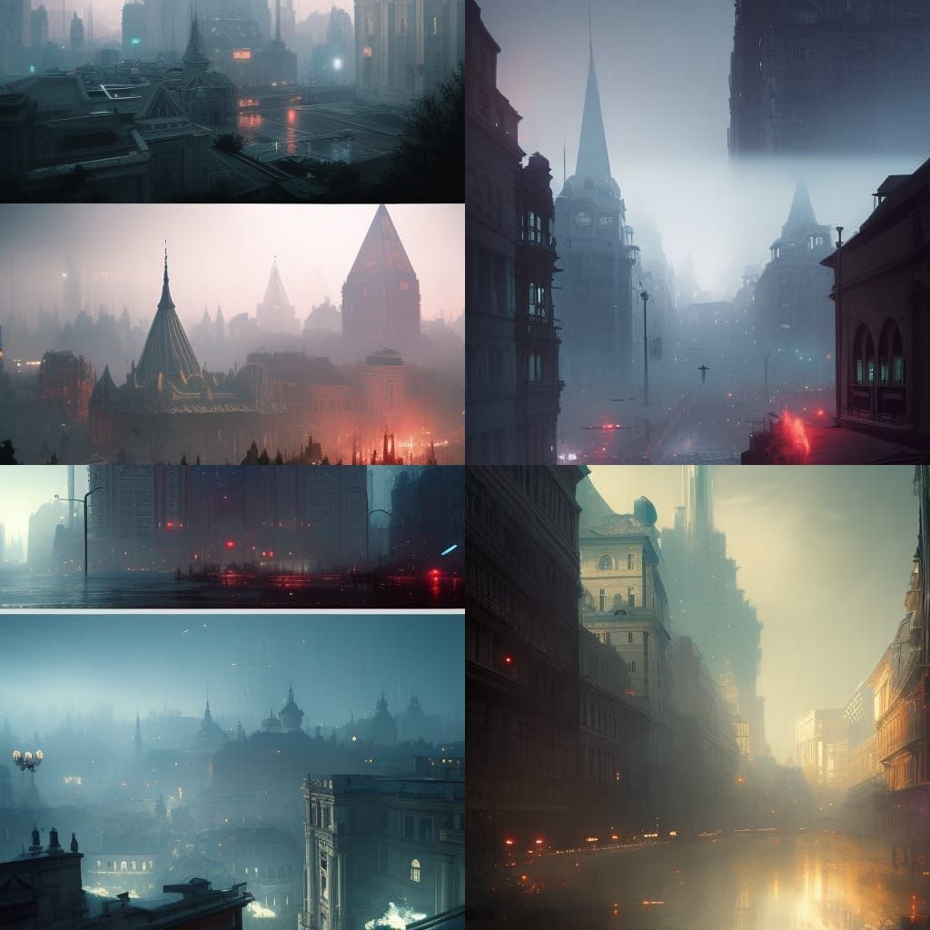 Futuristic Bucharest: Dark Fantasy Concept Art