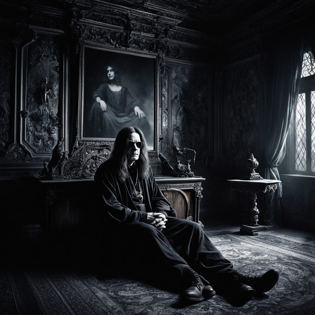 Surreal Portrait of Ozzy Osbourne in Gothic Style