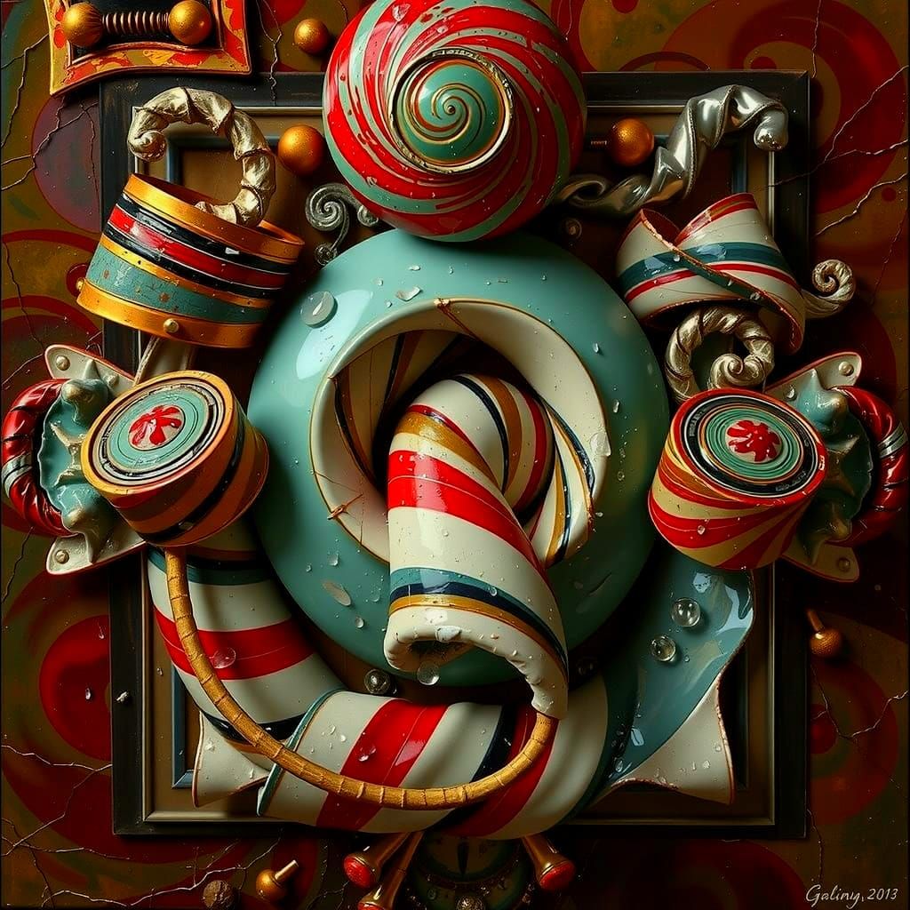 Abstract Swirling Gelato Colors with Bold Stripes