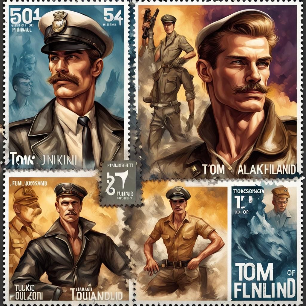 Tom of Finland Stamps: Detailed Matte Painting