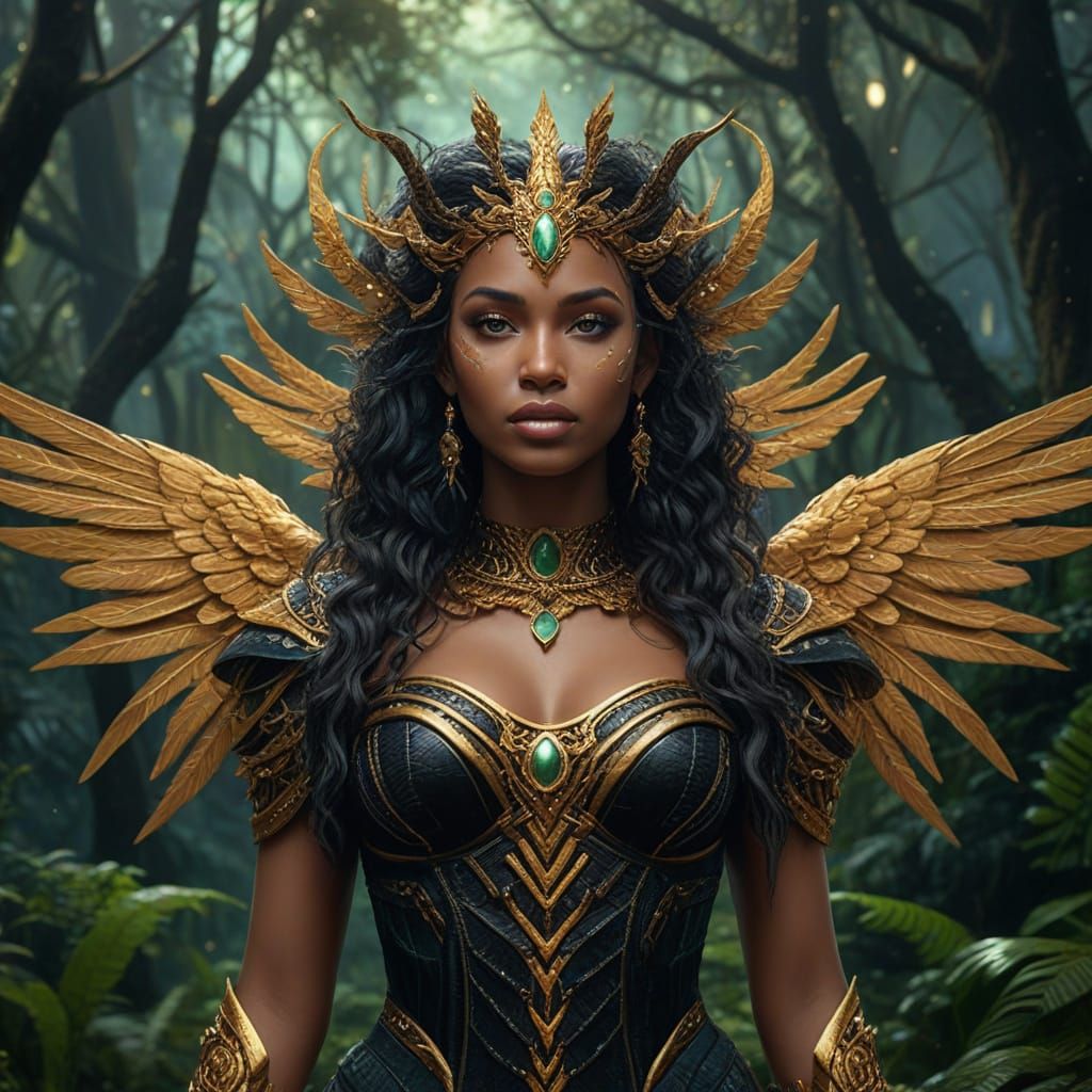 Nemesis, Goddess of Revenge, in Rainforest