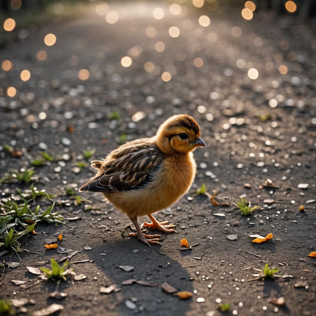 Sharp Focus Chick Portrait, Natural Bokeh