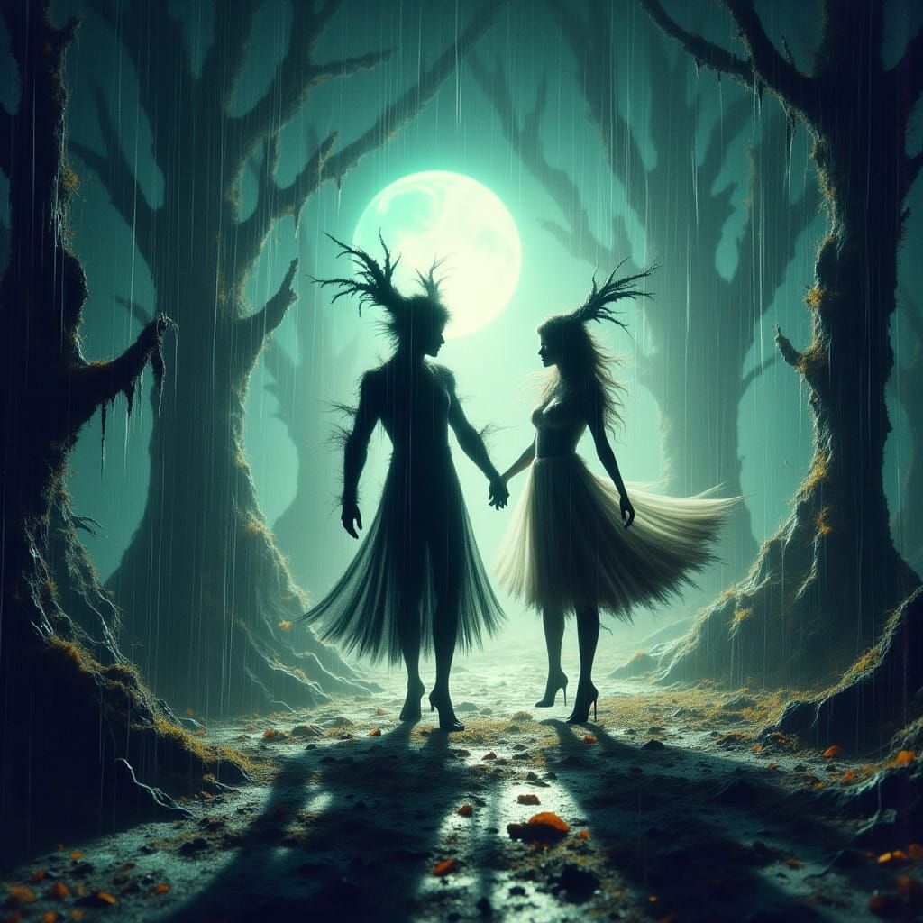 Surreal Dance in a Dreamlike Landscape