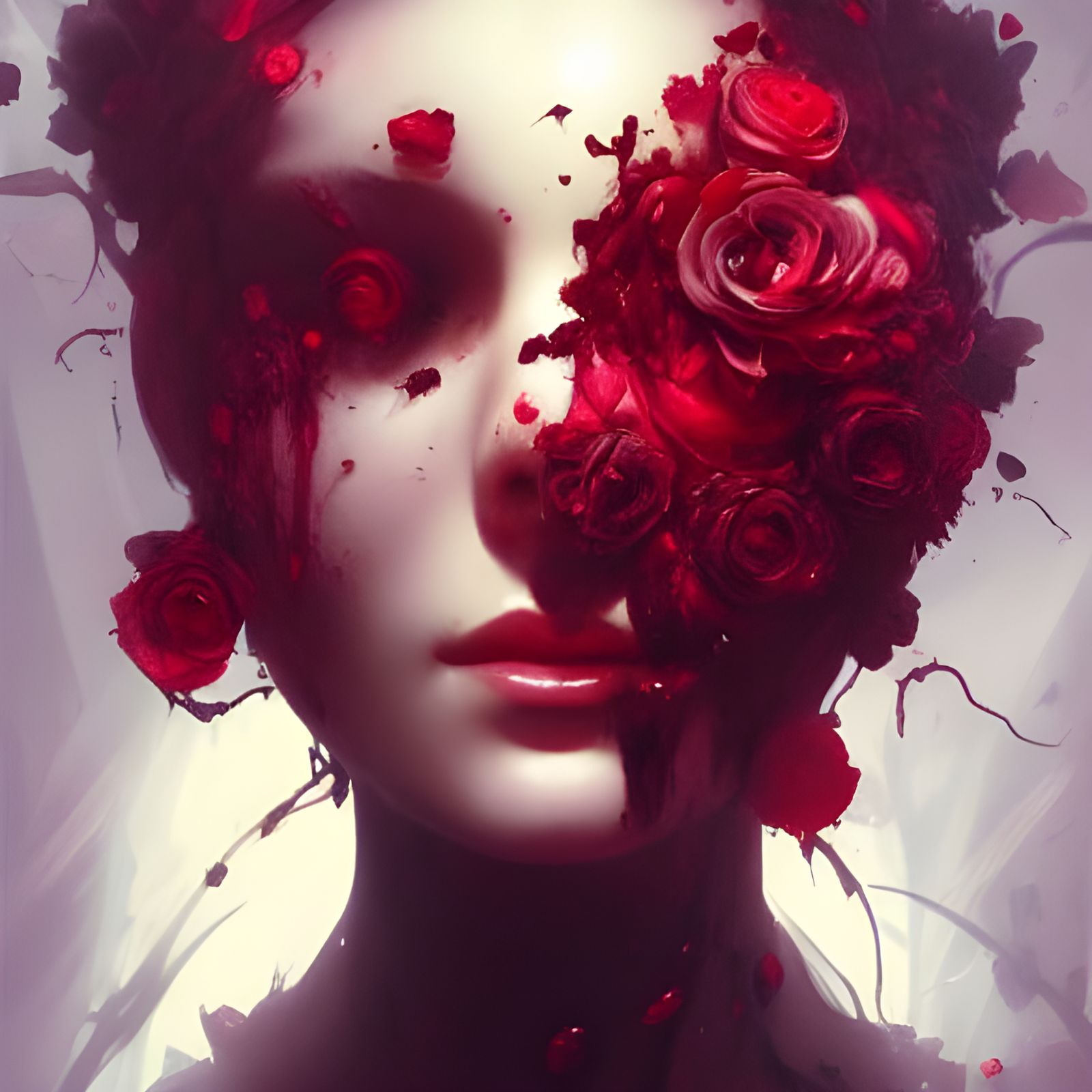 Rotting Flower Brain Portrait in Hyperdetailed Style