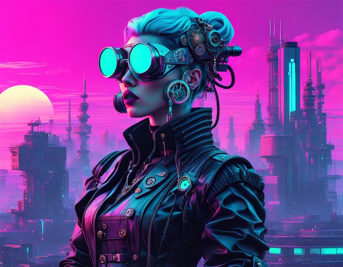 Steampunk Cyberpunk Vaporwave Aesthetic Image