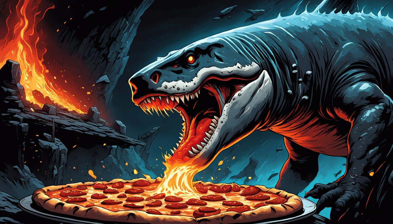 Colossal Stone-Age Pizza with Megalodon Crust