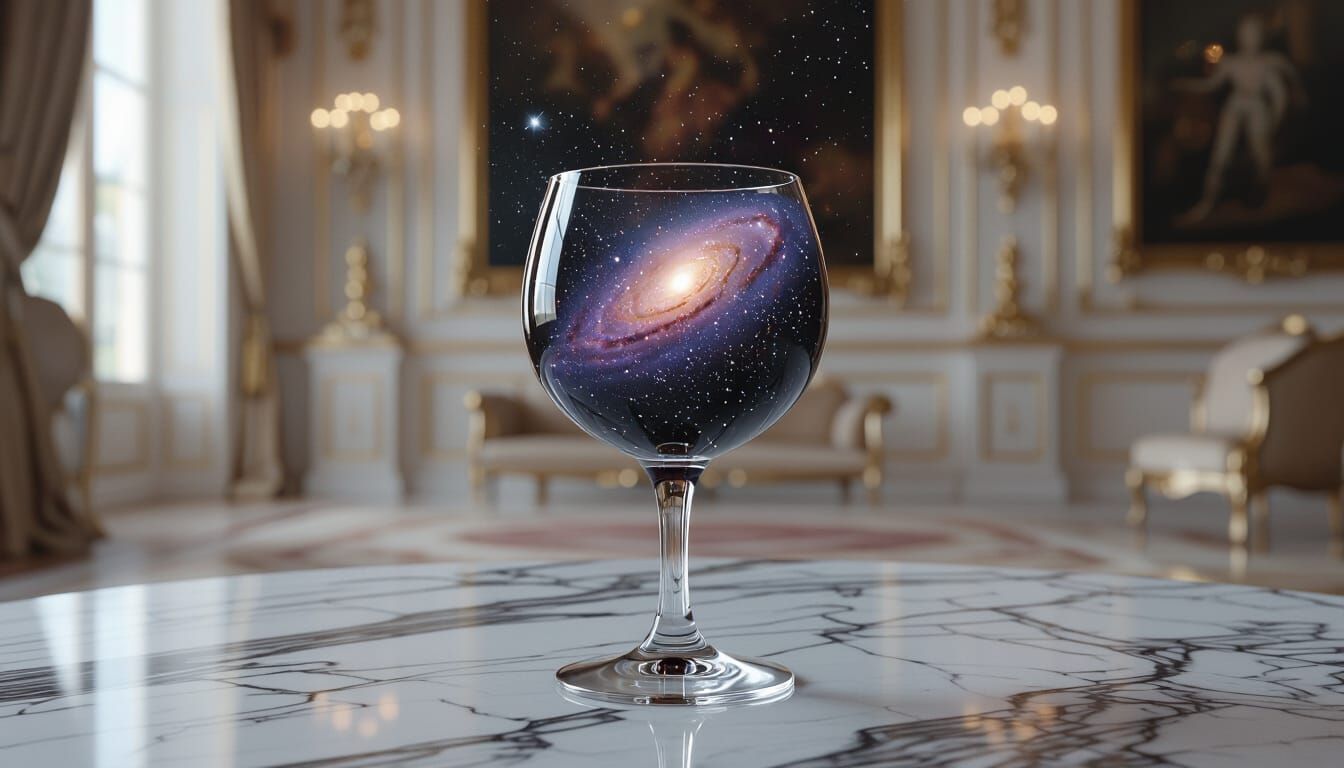 Cosmic Elixir in Grand Room: Cinematic Film Still