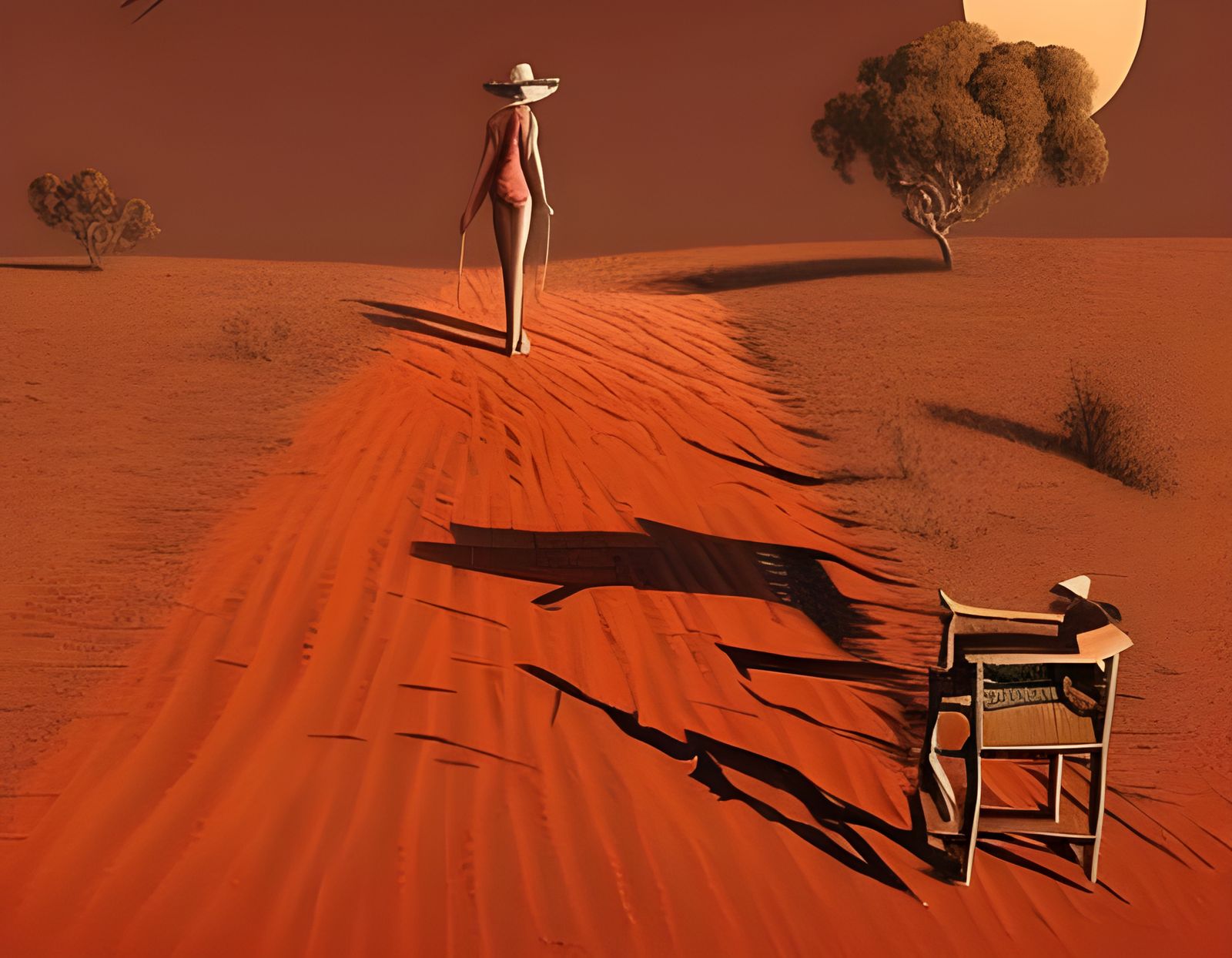 Outback Woman with Rose, a Sinister Painting