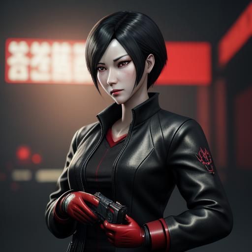 Ada Wong 3D Anime Art Portrait