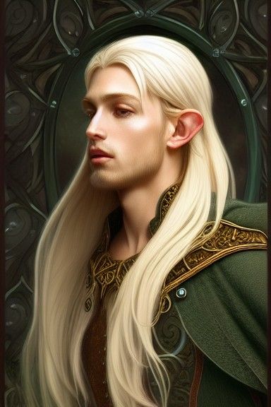 Elven Druid Portrait in Digital Painting Style