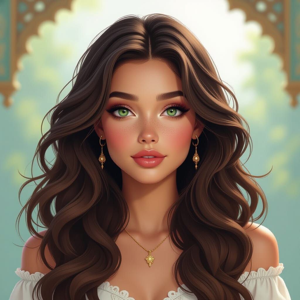 Girl with Emerald Eyes: Fantasy Art Portrait