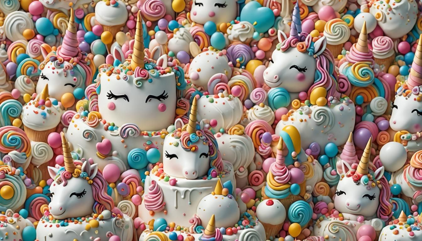 Whimsical Unicorn Birthday Cake in Pastel Colors