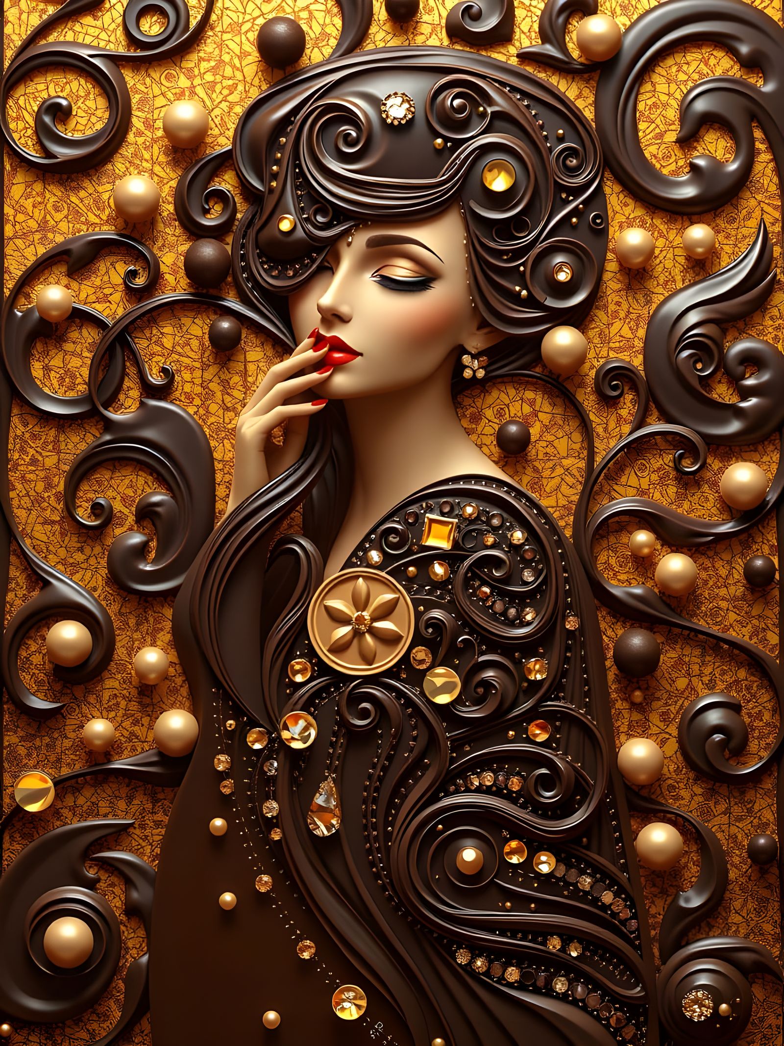 Chocolate Klimt: Luxurious Digital Art Inspired by Chocolate