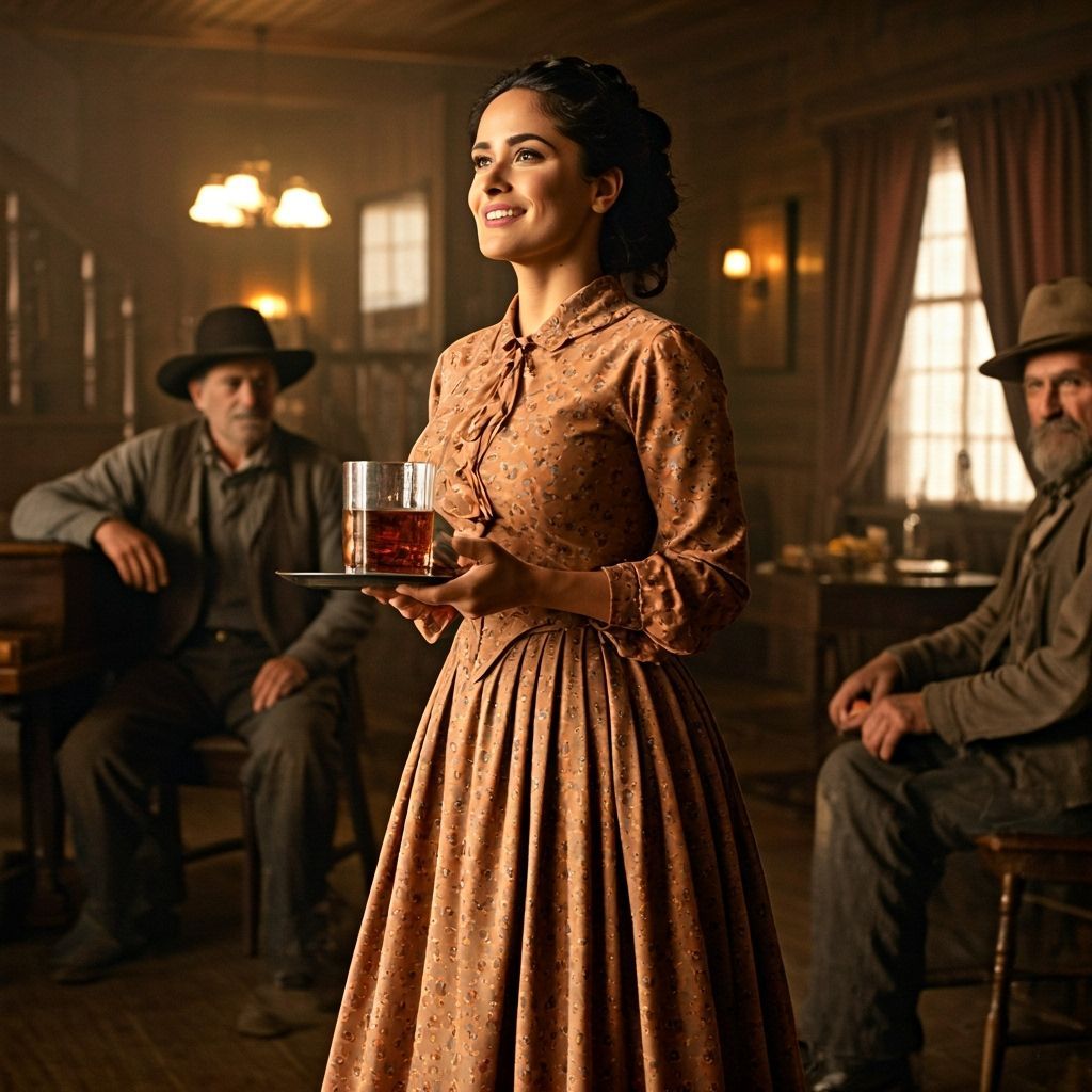 Salma Hayek in Old West Impressionist Painting