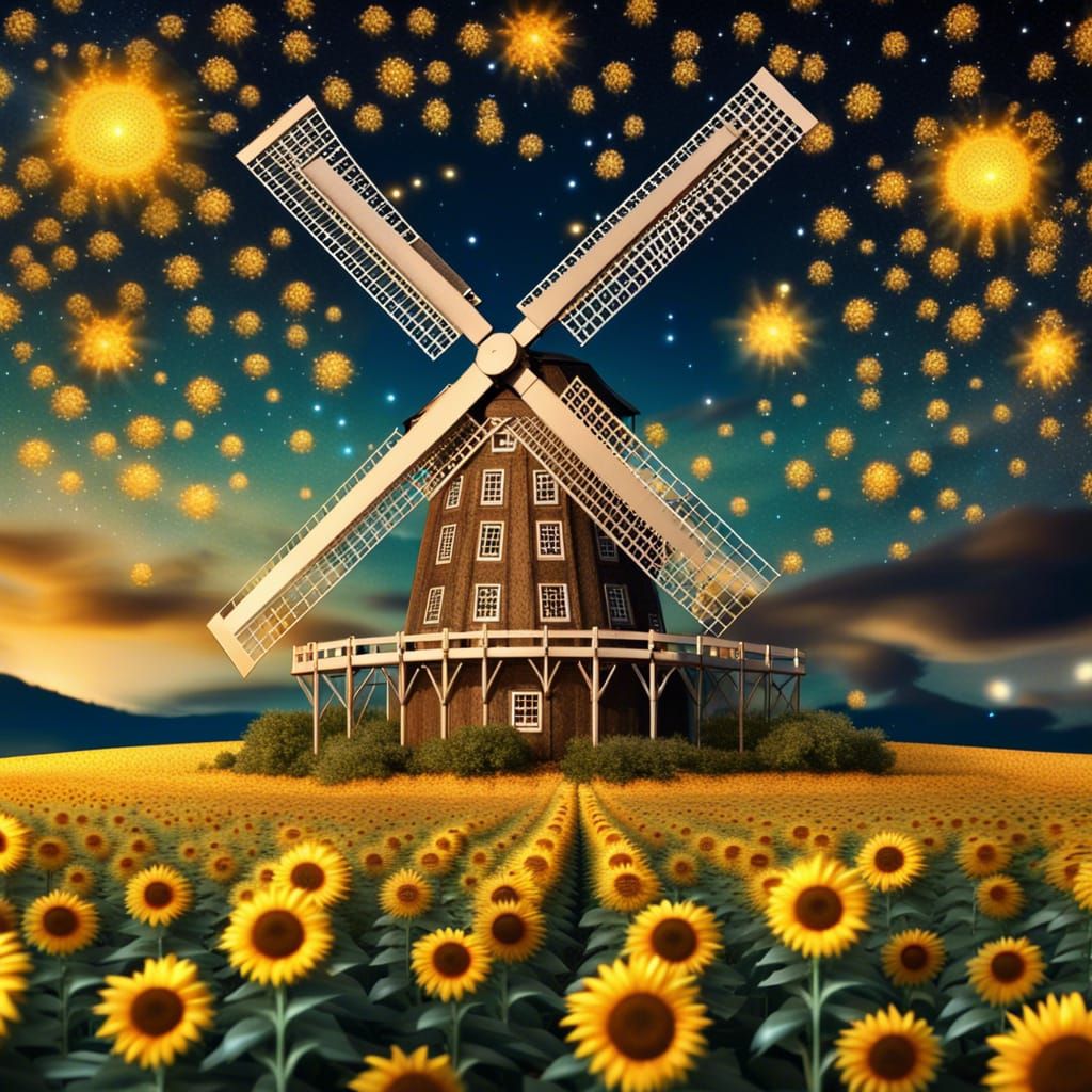 Starry Sunflower Windmill