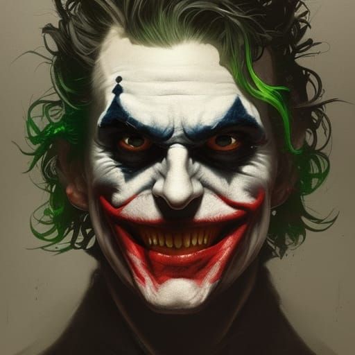 Joker in Dark Fantasy Style, Hyperdetailed 8k Art