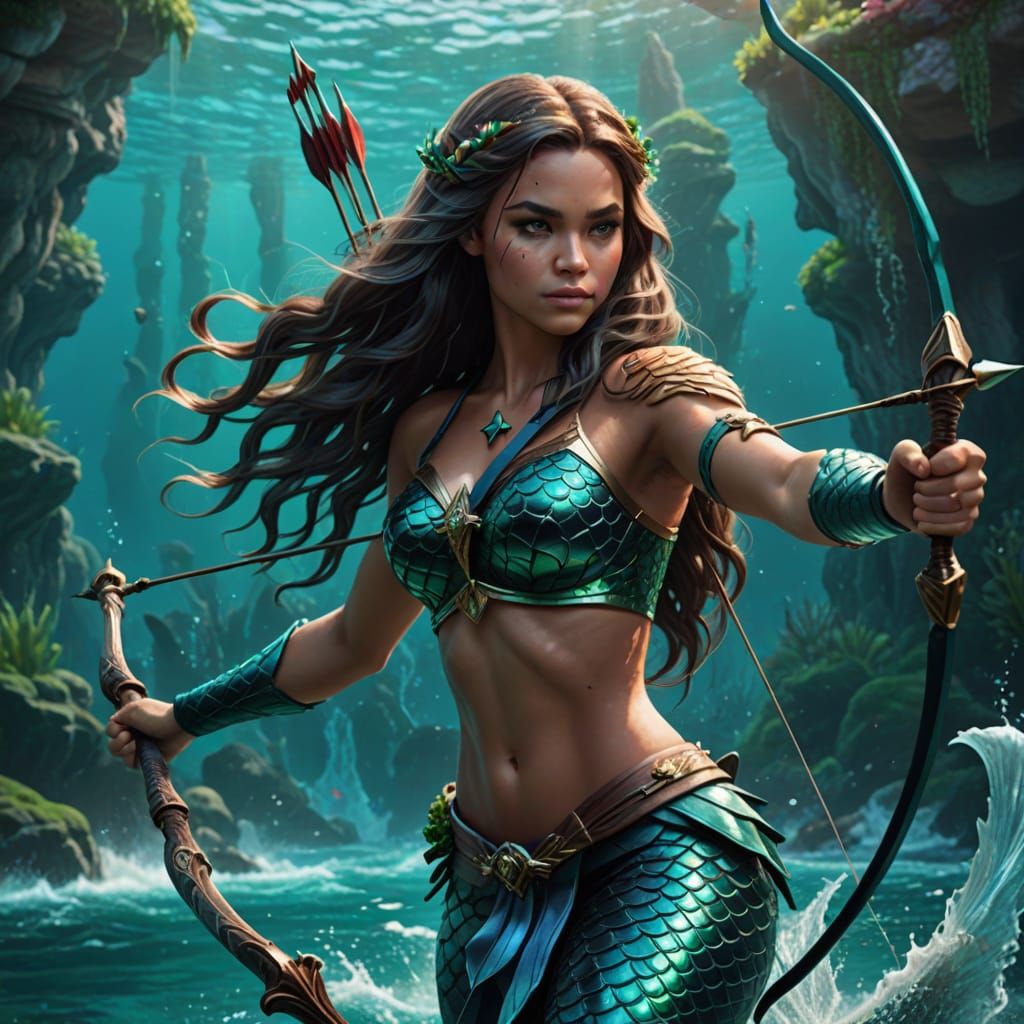 Ocean Archer: A Mermaid Fantasy Concept Art