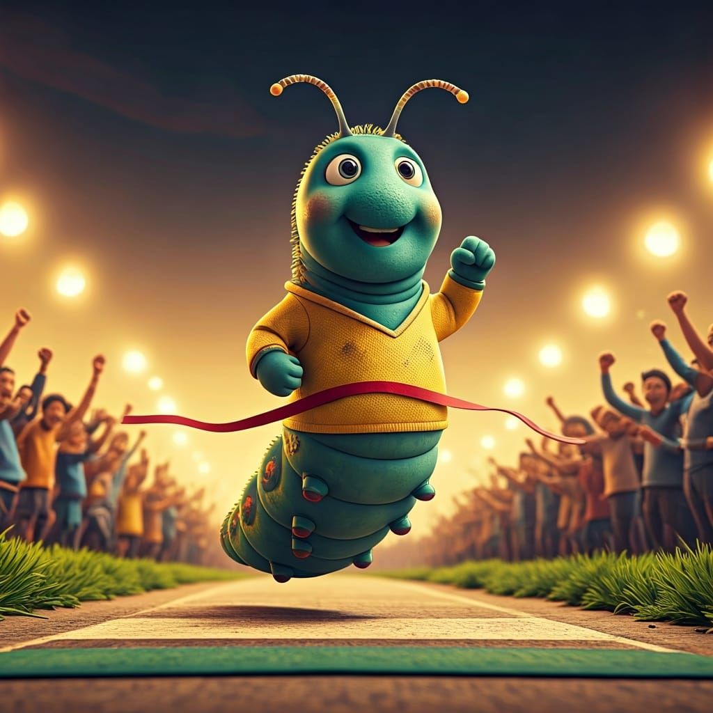 Caterpillar Wins Race in Whimsical Claymation Style