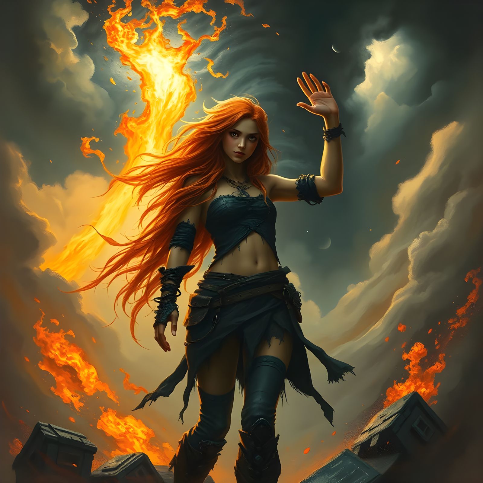 Fiery Girl Summons a Hurricane