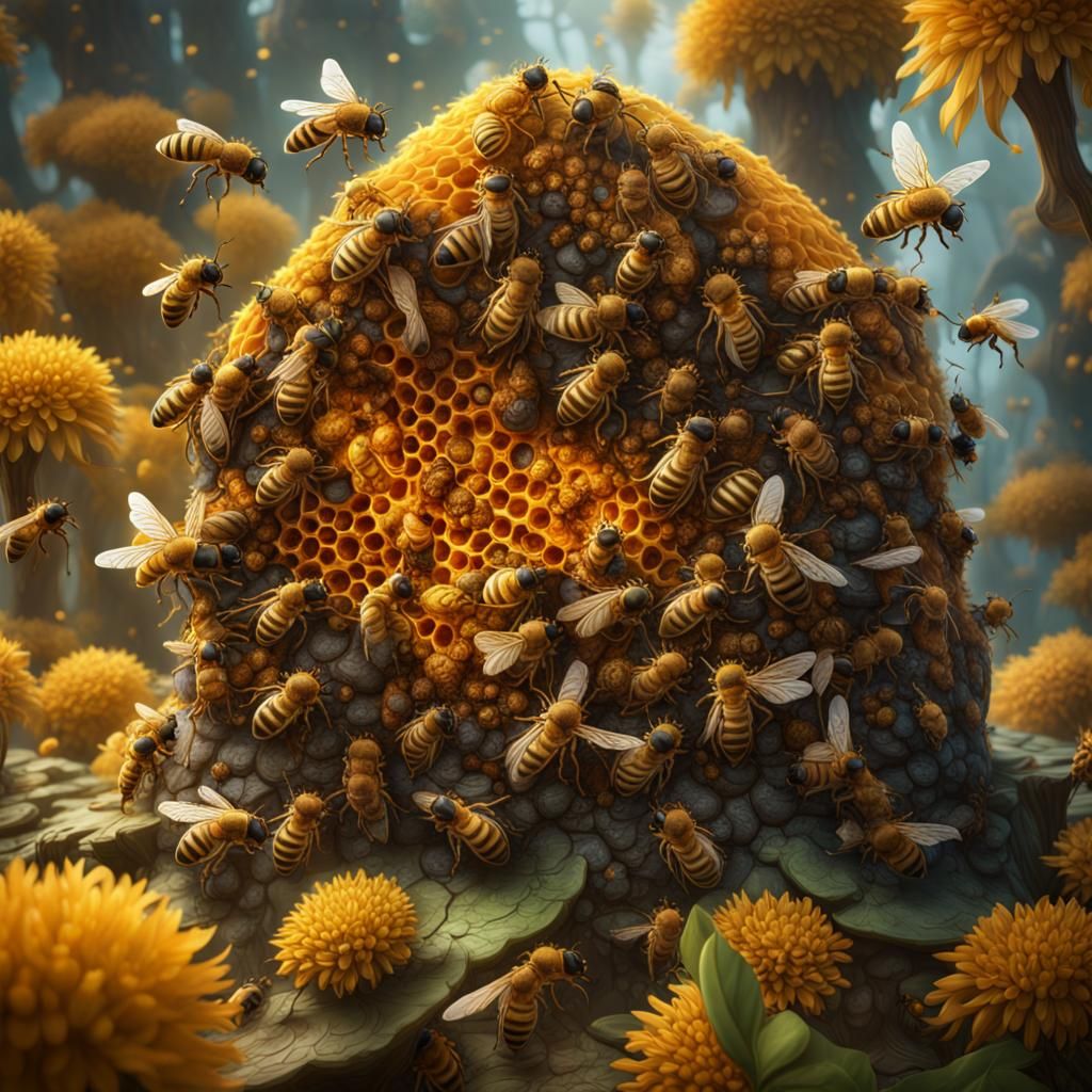 Detailed Honey Bee Hive Concept Art