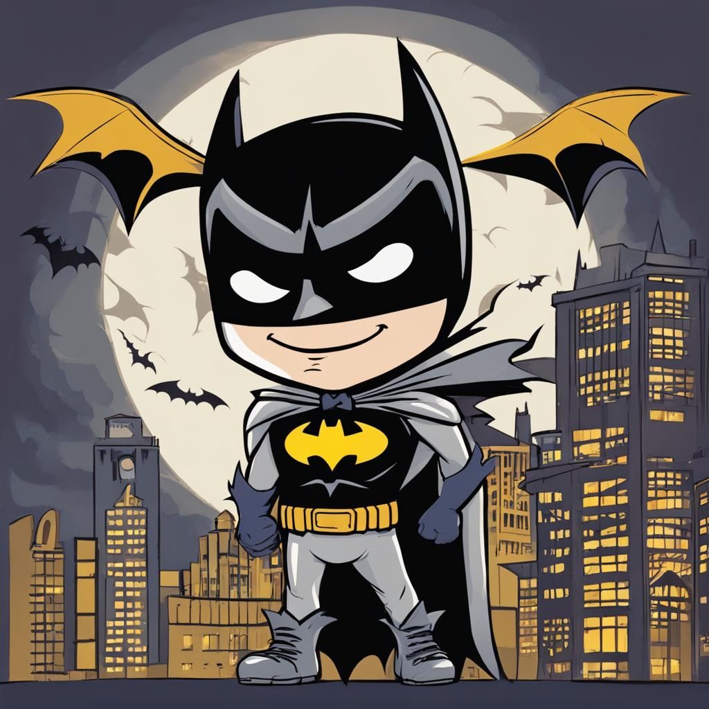 Batman as a bat boy for a little league team in Gotham City