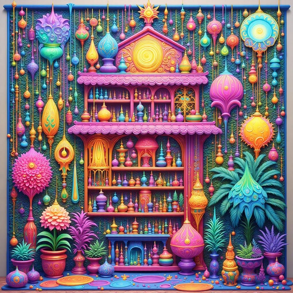 Abstract Neon Geometric Shapes